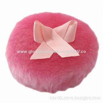 Powder puff, made of plush, customized sizes and colors are accepted